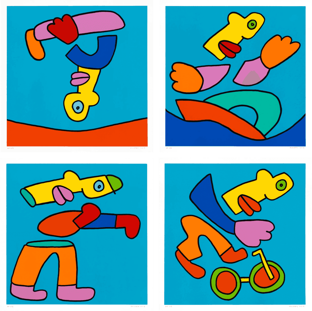 Thierry Noir, ‘Olympics - Blue (Set of 4)’, 2024, Print, Screenprint on Somerset 410 GSM Radiant White paper, Phillips Dropshop, Numbered