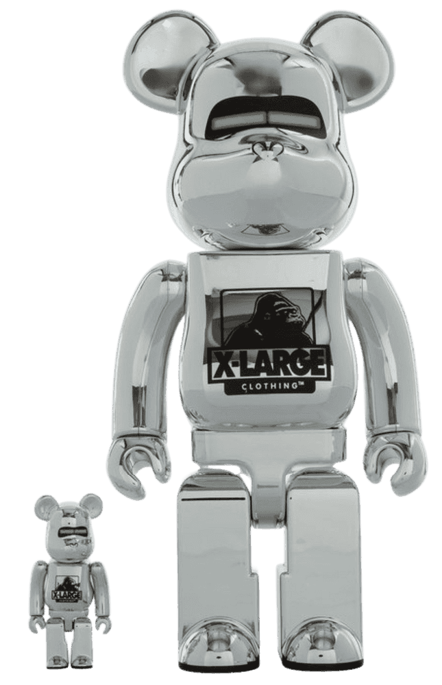 Hajime Sorayama, ‘Xlarge 100% & 400% Set (Silver)’, 2018, Sculpture, Acrylonitrile Butadiene Styrene, Medicom Toy, 