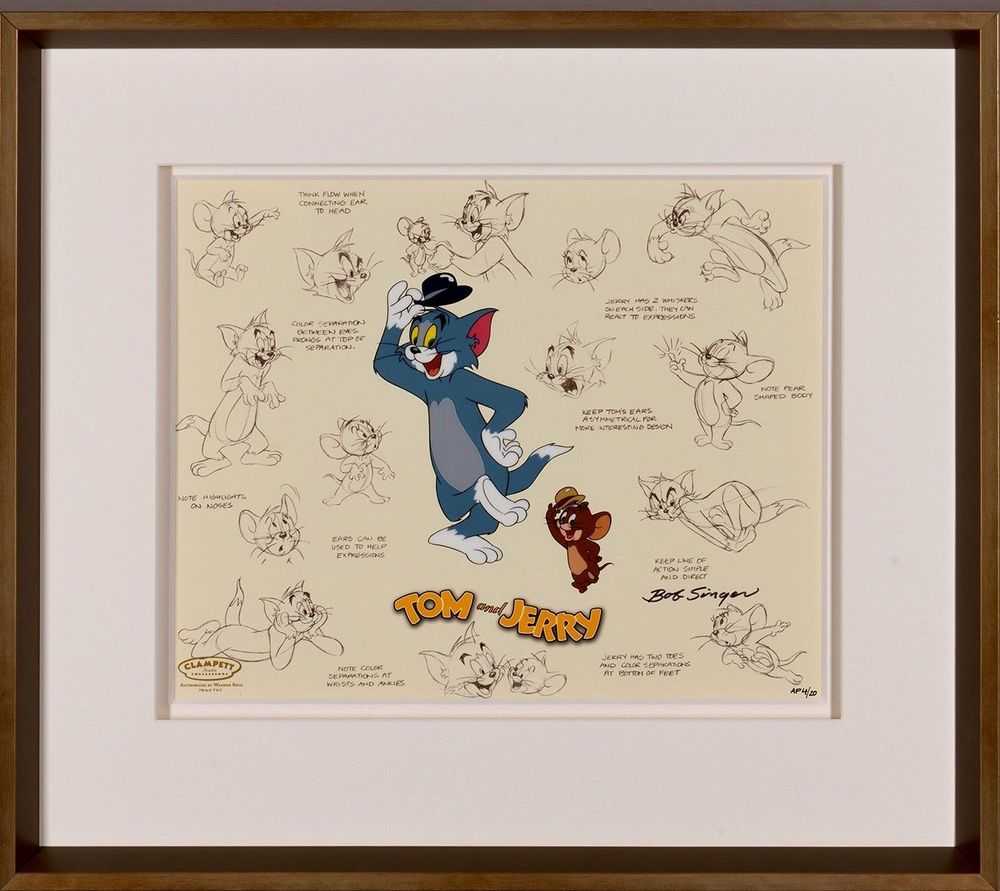 Hanna-Barbera, ‘Tom and Jerry Model Sheet’, 2021, Print, Fine Art Print, Castle Fine Art, Numbered, Framed