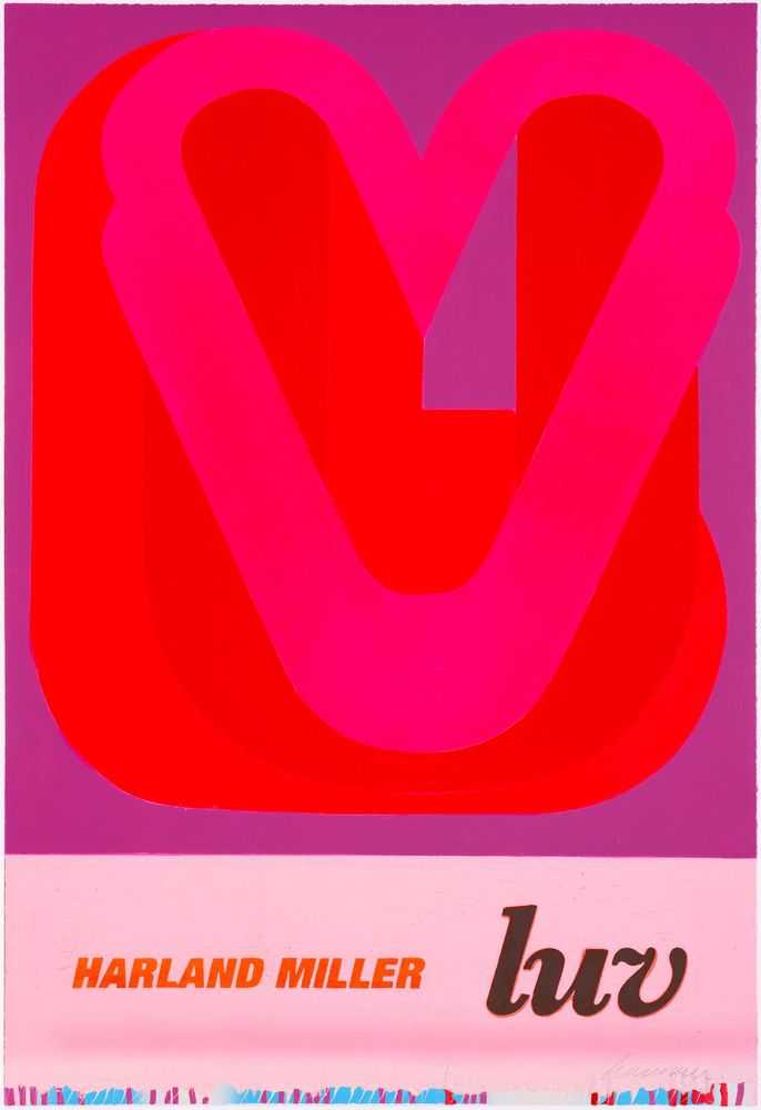 Harland Miller, ‘LUV’, 2023, Print, Woodcut on paper, null, 
