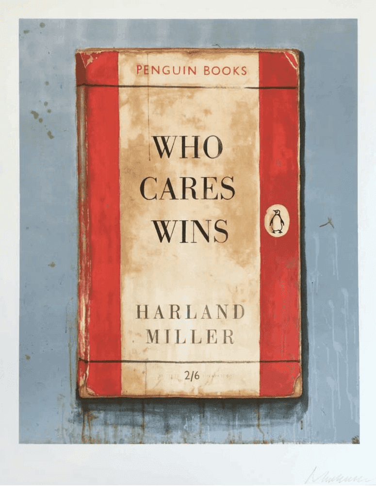 Harland Miller, ‘Who Cares Wins (Small)’, 2014, Print, 15 colour screenprint on Somerset Tub Sized 410gsm, Reflex Amsterdam, Numbered