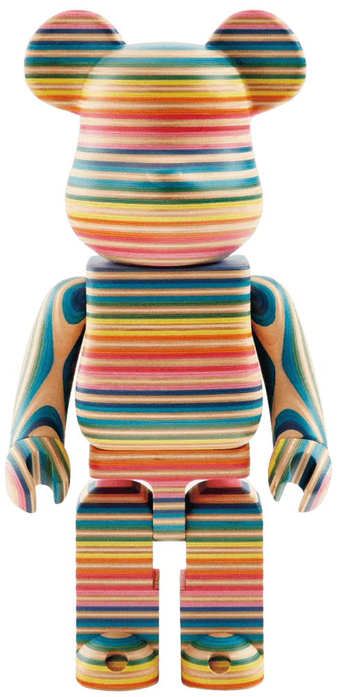 Haroshi, ‘Bearbrick Karimoku (2019 400%)’, 2019, Sculpture, Repurposed skate deck maple wood multiple, Medicom Toy, 