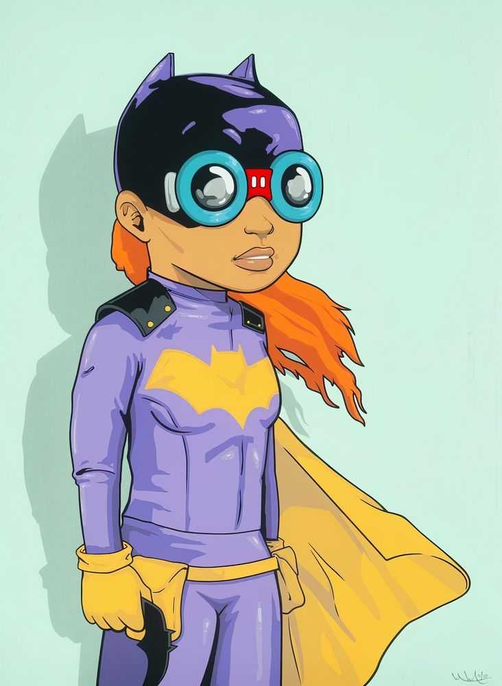 Hebru Brantley, ‘Batgirl (Blue)’, 2018, Print, 23 colour Hand Pulled screenprint on Mohawk Superfine UltraWhite 160 lb cover with deckled edges, Self-released, Numbered