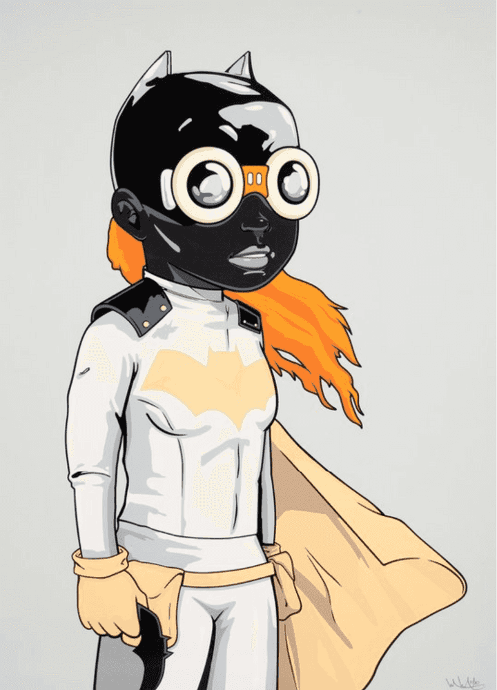 Hebru Brantley, ‘Batgirl (KJM Variant)’, 2018, Print, 23 colour Hand Pulled screenprint on Mohawk Superfine UltraWhite 160 lb cover with deckled edges, Self-released, Numbered