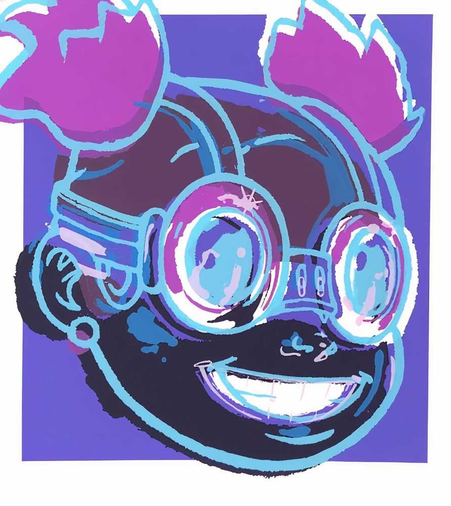 Hebru Brantley, ‘Lilac (Turquoise)’, 2020, Print, 7 colour screenprint on paper, Vertical Gallery, Numbered