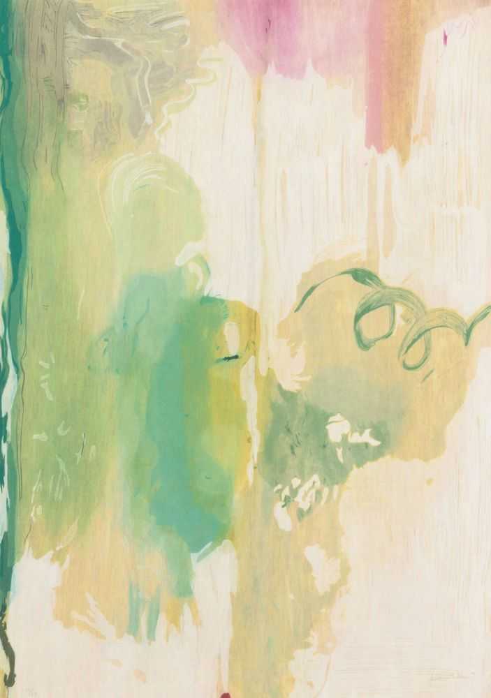 Helen Frankenthaler, ‘Snow Pines’, 2004, Print, Thirty-four color Ukiyo-e woodcut printed from 16 woodblocks on Torinoko paper and mounted onto Fabriano Classico paper, null, Numbered