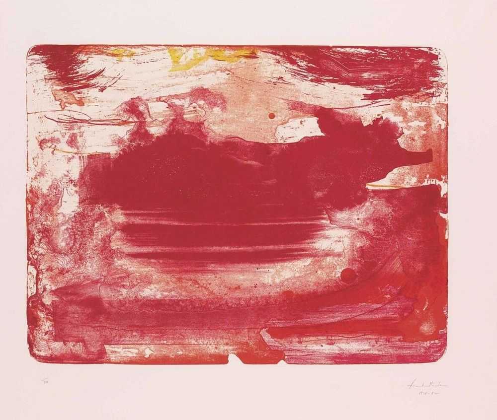 Helen Frankenthaler, ‘The Red Sea’, 1978, Print, Lithograph in colors, on pink handmade paper, null, Numbered, Dated