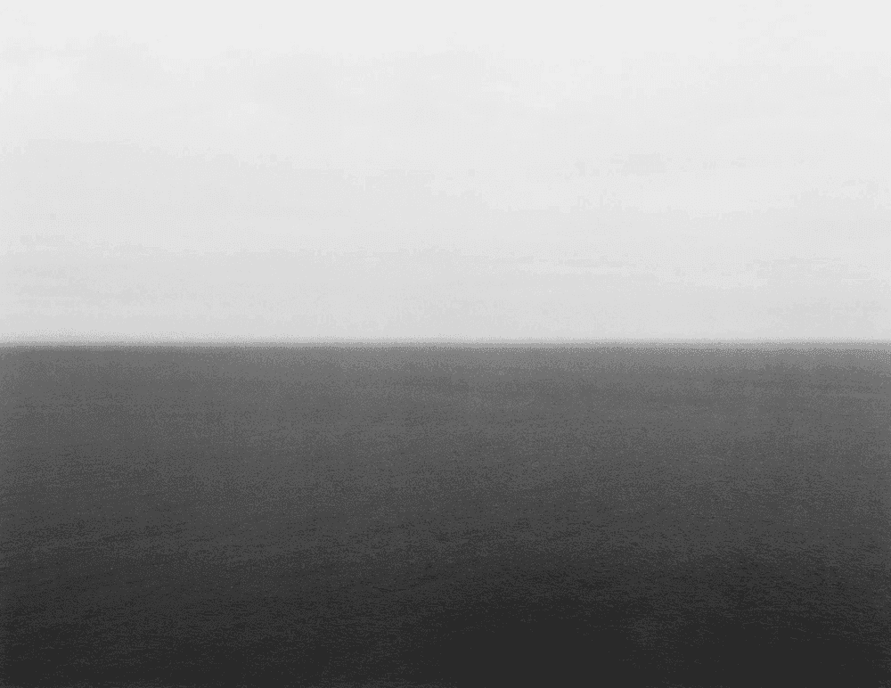 Hiroshi Sugimoto, ‘Bay of Biscay, Bakio’, 1991, Print, Lithograph mounted along top edge to card stock, Kyoto Shoin Co., Numbered, Dated