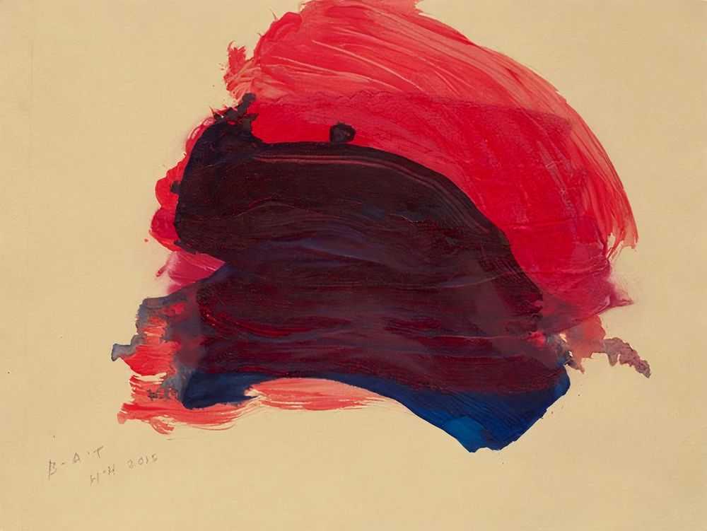 Howard Hodgkin, ‘Blue Evening’, 2015, Print, Hand painted carborundum relief from 1 plate. Hand painted in Pyrrole Red Dark/Cadmium Orange mix and Anthraquinone Blue, then printed in Deep Red/ Naphthol Red/Alizarin Crimson mix, on Velin Cuve BFK Rives Tan 280gsm paper, Cristea Roberts Gallery, Numbered, Dated
