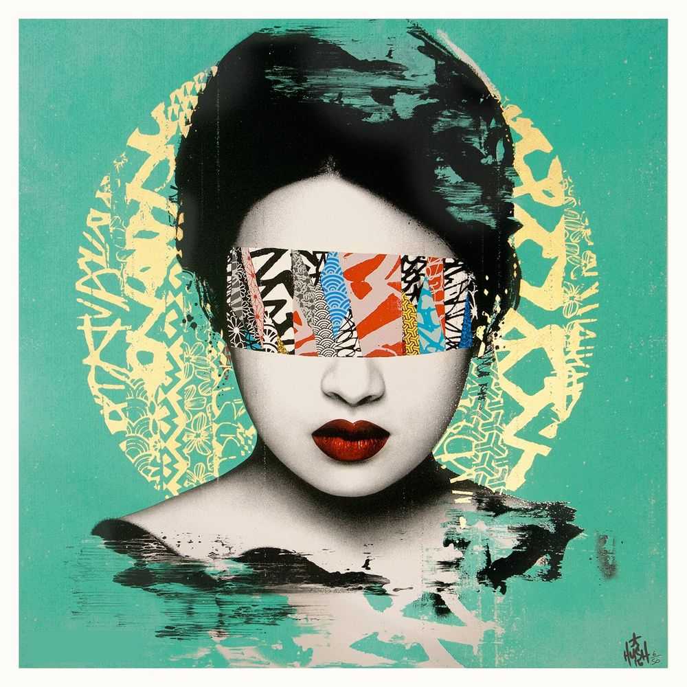 Hush, ‘Halo (Jade)’, 19-10-2016, Print, 16 colour screen print, gloss uv varnish and hand applied 22ct gold leaf, Self released, Numbered