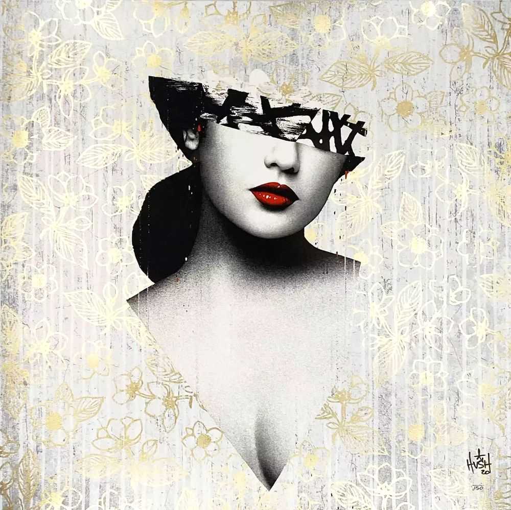 Hush, ‘Le Buste III (Gold)’, 19-11-2020, Print, 12 Layer Screen Print, with a Metallic Gold pattern & Gloss UV Varnish over figure on 300gsm Somerset Satin hand made cotton paper, One Thirty 3, Numbered