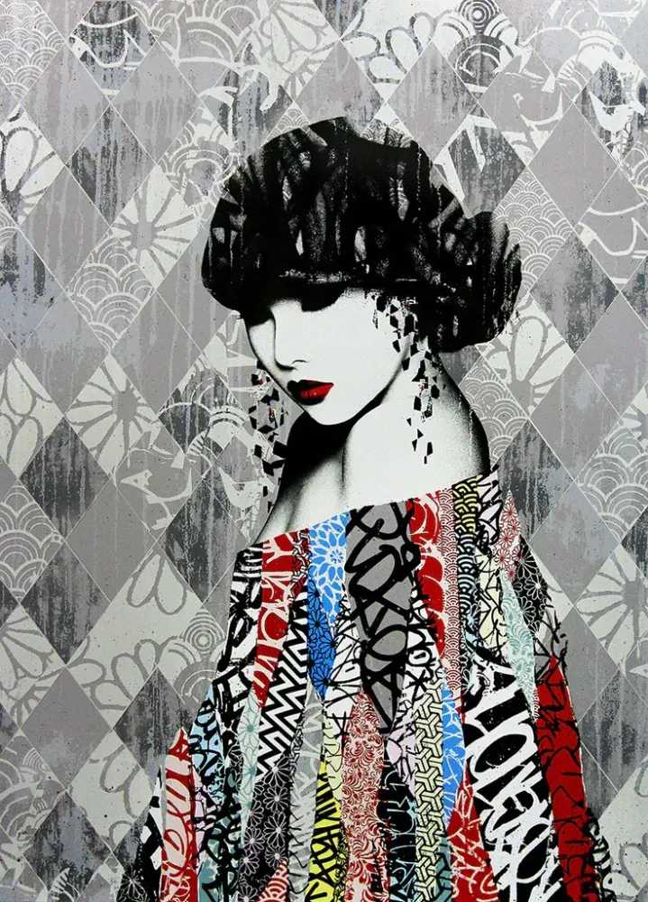 Hush, ‘Rouge II’, 29-10-2014, Print, 16 Colour Screen print on 300gsm Somerset White Satin with 1 varnish (Gloss UV pattern over figure and background details), One Thirty 3, Numbered