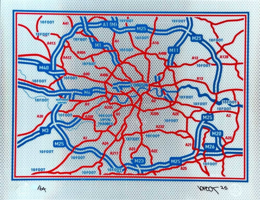 10Foot, ‘Disintegration Loops (3M Diamond Sheet)’, 2025, Print, Screenprint and typography on 3M Diamond sheet, Actually, Numbered