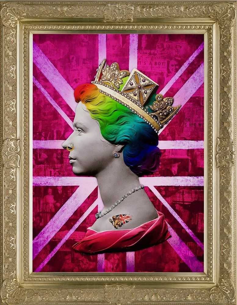 Illuminati Neon, ‘Pink Rainbow Queen’, 2021, Print, Fine Art Print, Castle Fine Art, Numbered, Framed