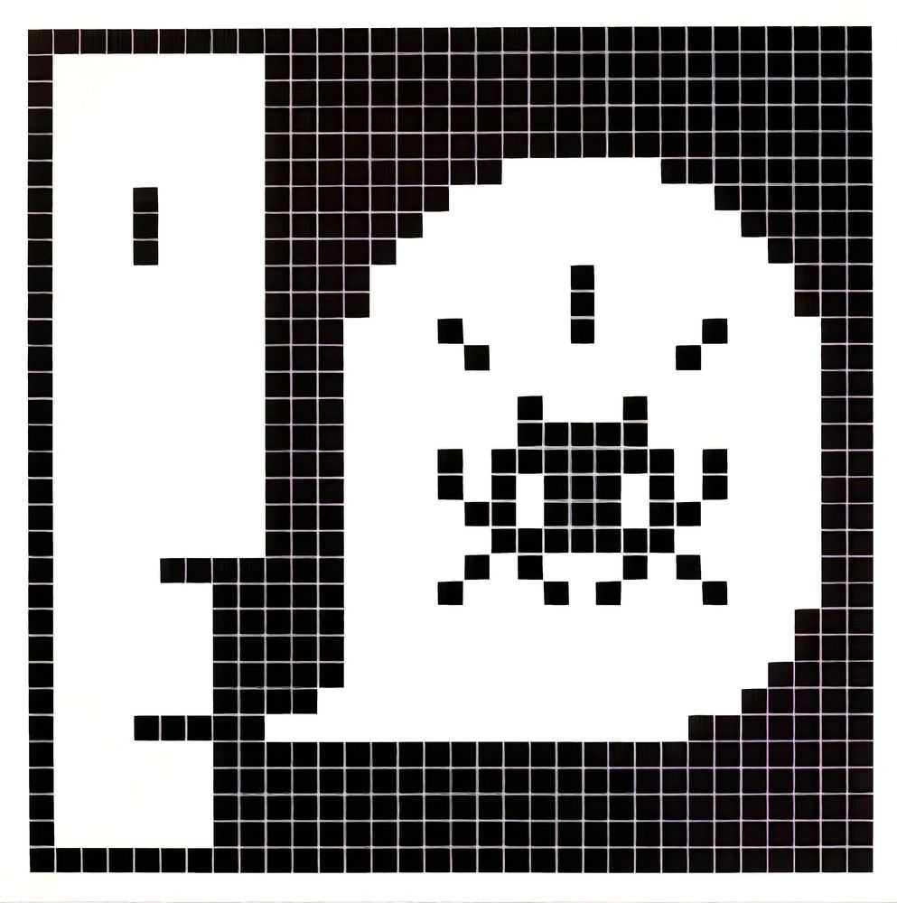 Invader, ‘Alert (Black)’, 2021, Print, Screenprint on paper, MGLC Ljubljana, Numbered, Dated