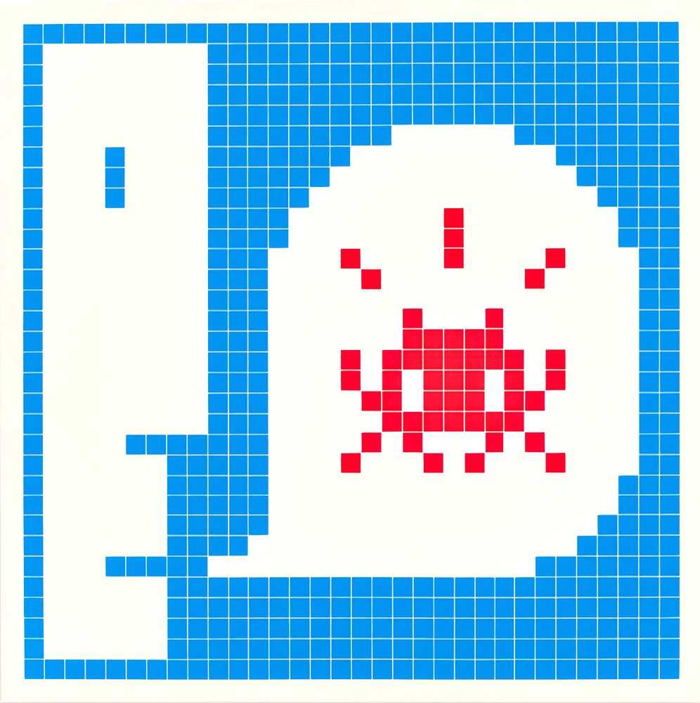 Invader, ‘Alert (Blue)’, 01-01-2021, Print, Screenprint on paper, MGLC Ljubljana, Numbered, Dated