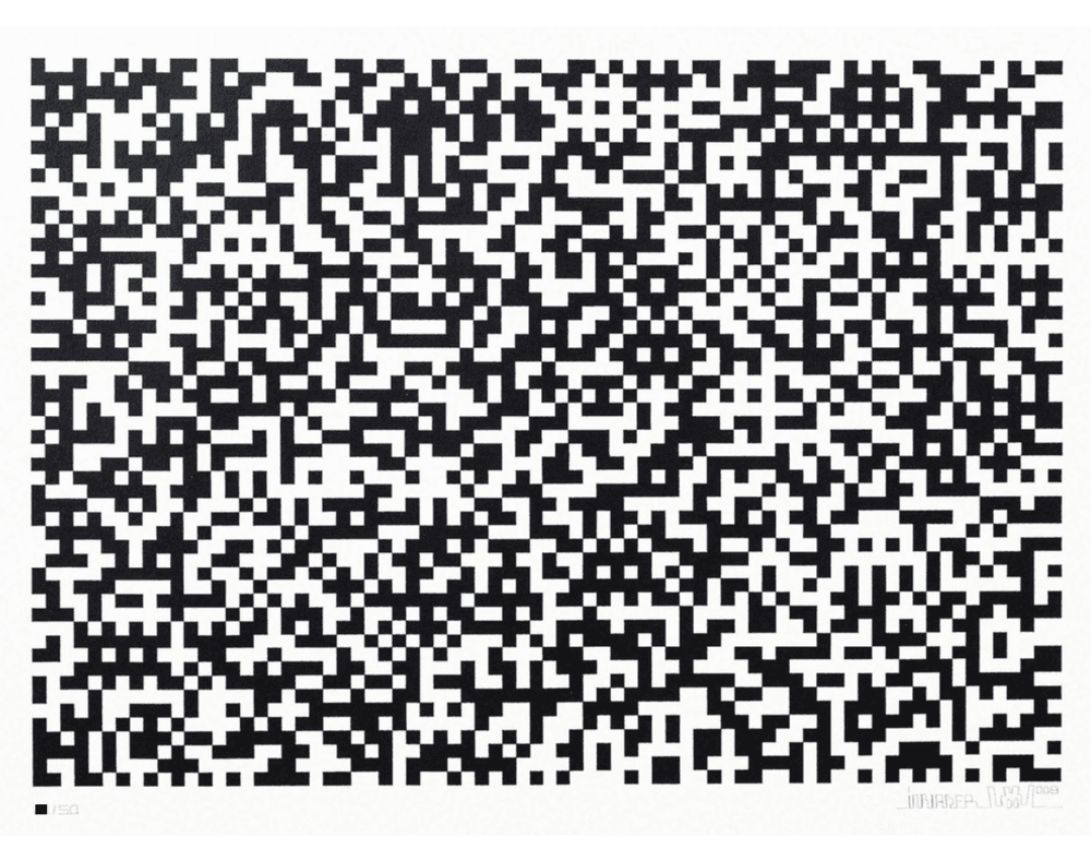 Invader, ‘Binary Code (Black)’, 2008, Print, Screenprint on paper, Self-released, Numbered, Dated