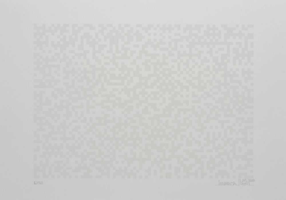 Invader, ‘Binary Code (White)’, 2008, Print, Screenprint on paper, Self-released, Numbered, Dated