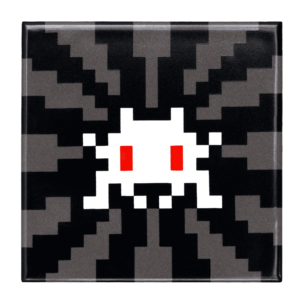 Invader, ‘Black Sunset Tile’, 2026, Collectible, Ceramic Tile - Silkscreened and Kiln-Fired Enamel Finish , null, Numbered
