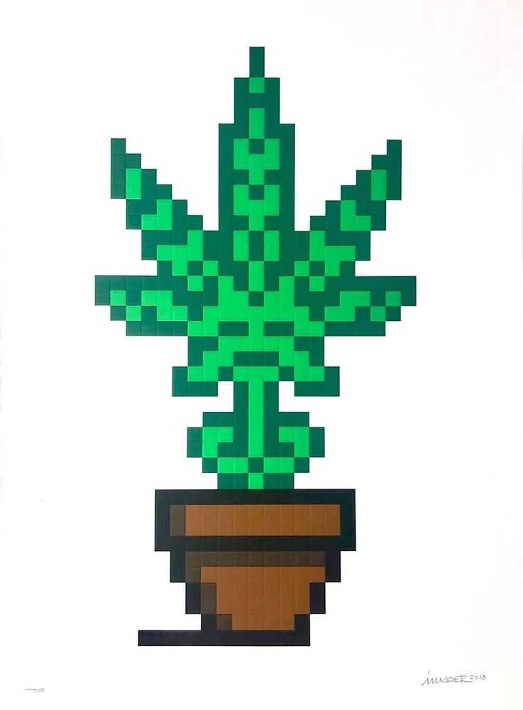 Invader, ‘Hollyweed (Brown Edition)’, 2018, Print, Embossed screenprint on white art paper, Over The Influence, Numbered, Dated