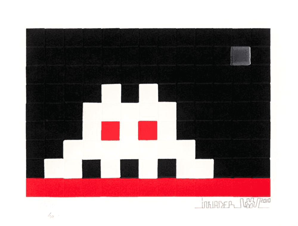 Invader, ‘Home (Mars)’, 2010, Print, Embossed screenprint printed with reflective foil inks, Pictures on Walls, Numbered, Dated