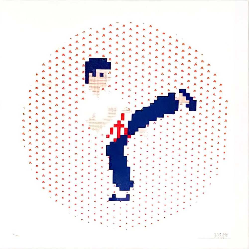 Invader, ‘Kung Fu’, 2015, Print, 2 colours screenprint on archival paper, HOCA (Hong Kong Contemporary Art), Numbered, Dated