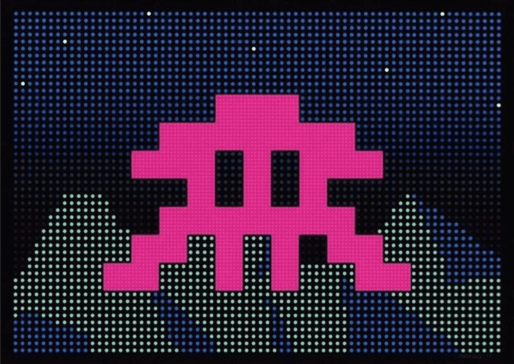 Invader, ‘L.E.D.’, 2017, Print, Six colour screenprint on Somerset Satin 300gsm paper, Self-released, Numbered, Dated