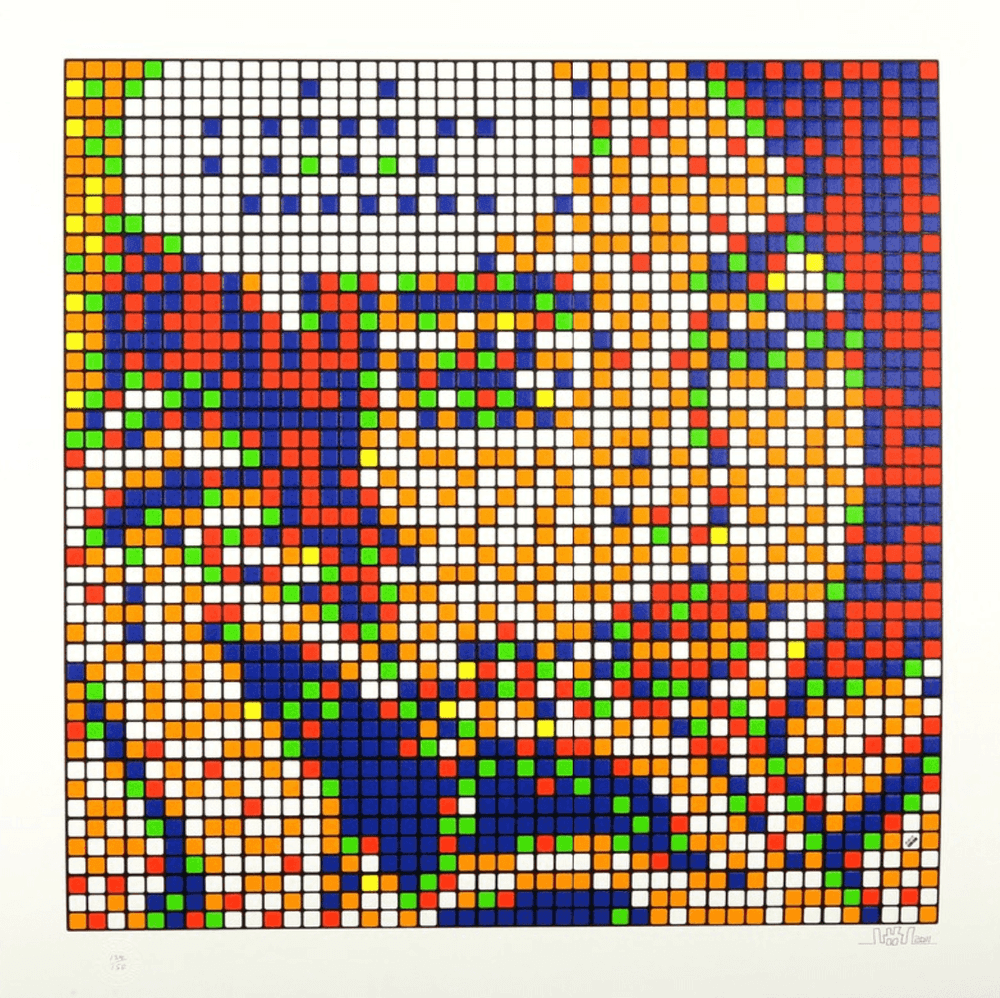 Invader, ‘Rubik Ohhh…Alright…’, 2011, Print, Six colour Silkscreen print. Embossed design on 310gsm archival paper, Pictures on Walls, Numbered, Dated