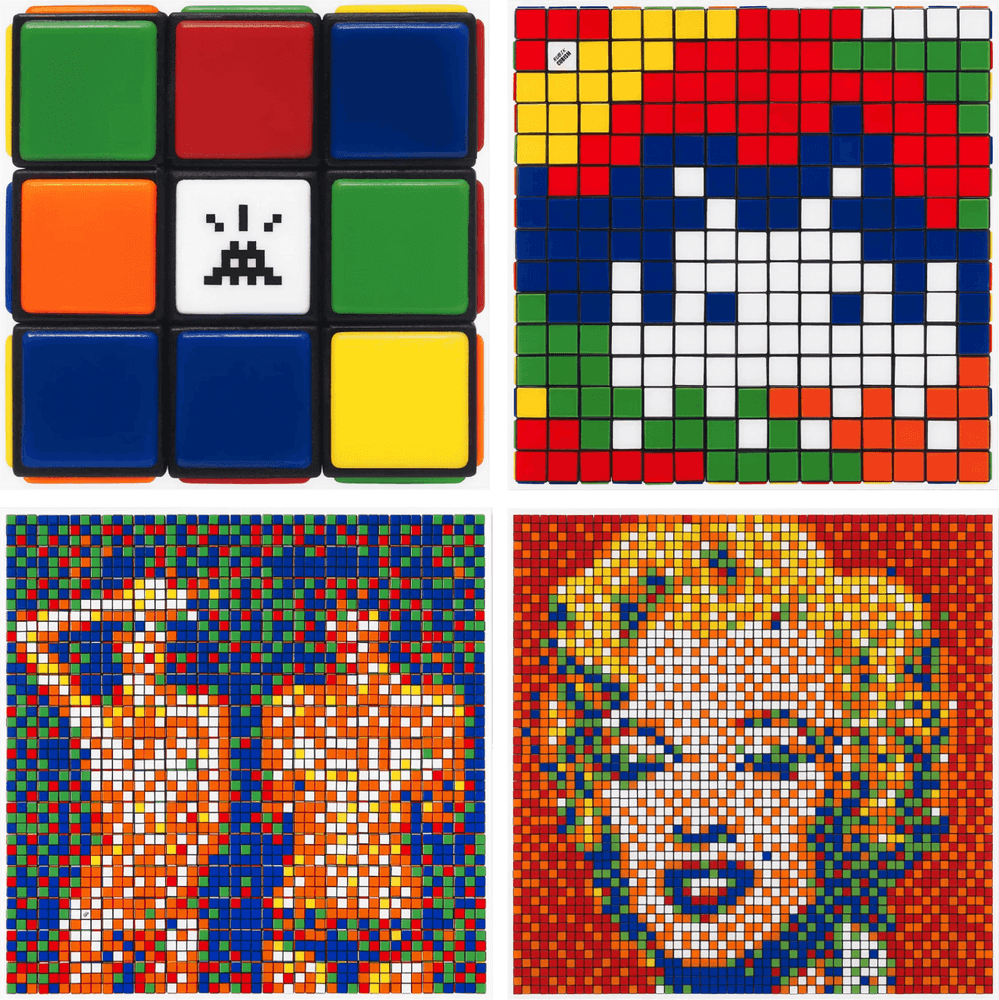 Invader, ‘Rubikcubism (Set of 4)’, 2023, Print, Diasec mounted Giclée on aluminium composite panel, Heni, Numbered
