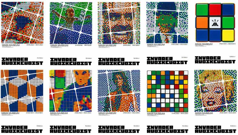 Invader, ‘Rubikcubist Posters (Set of 10)’, 2023, Print, Arctic Volume Silk 130 gr, MIMA Museum, 
