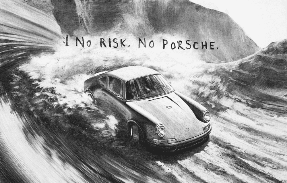 Ioann Zelenin, ‘No Risk. No Porsche (Small)’, 2025, Print, Premium Giclée print on archival ILFORD cotton paper (310 gsm), null, Numbered