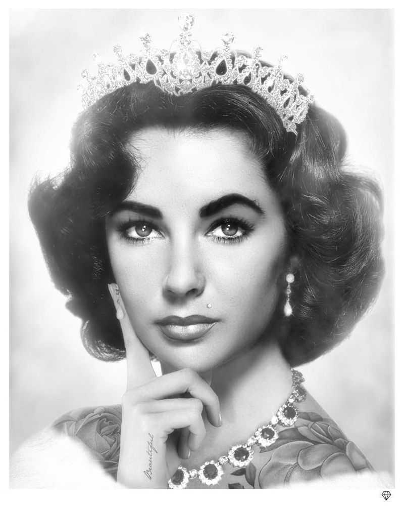 JJ Adams, ‘Elizabeth Taylor (B/W)’, 2019, Print, Giclee On Paper, Wishbone, Numbered
