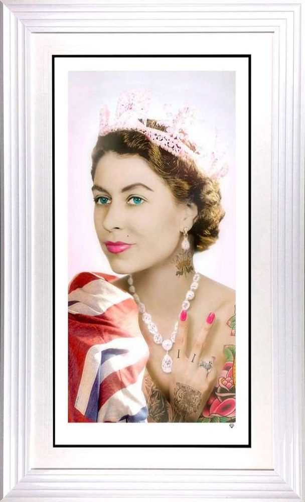 JJ Adams, ‘Her Majesty (White Frame)’, 2020, Print, Art print on the finest Hahnemuhle paper, Self-released, Numbered, Framed