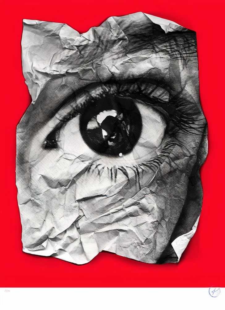 JR, ‘Eye Froissè (Red Edition)’, 2011, Print, 2 colour screenprint on 100% cotton paper, Studiocromie, Numbered, Dated