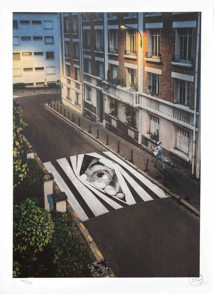JR, ‘Finding Hope, Night View, Paris, France, 2020’, 2020, Print, 15 colours lithography printed with Marinoni machine on white BFK Rives 300gsm, Social Animals, Numbered, Dated