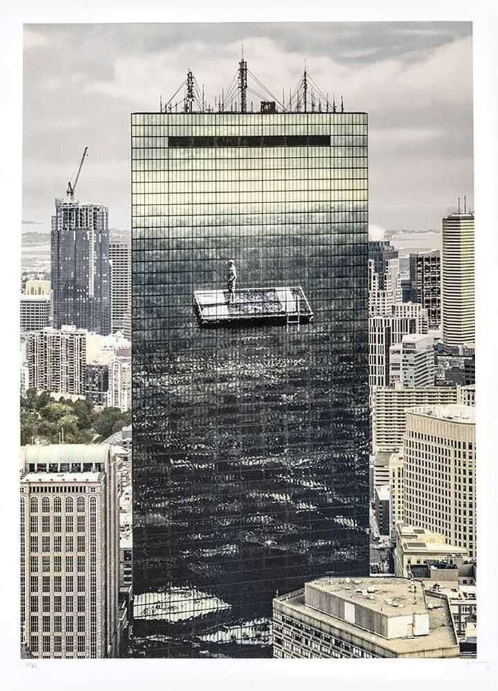 JR, ‘Private Island, By day, Boston, USA’, 2025, Print, 16-colors lithograph printed on Marinoni machine, White paper BFK Rives - 250 grams, null, Numbered