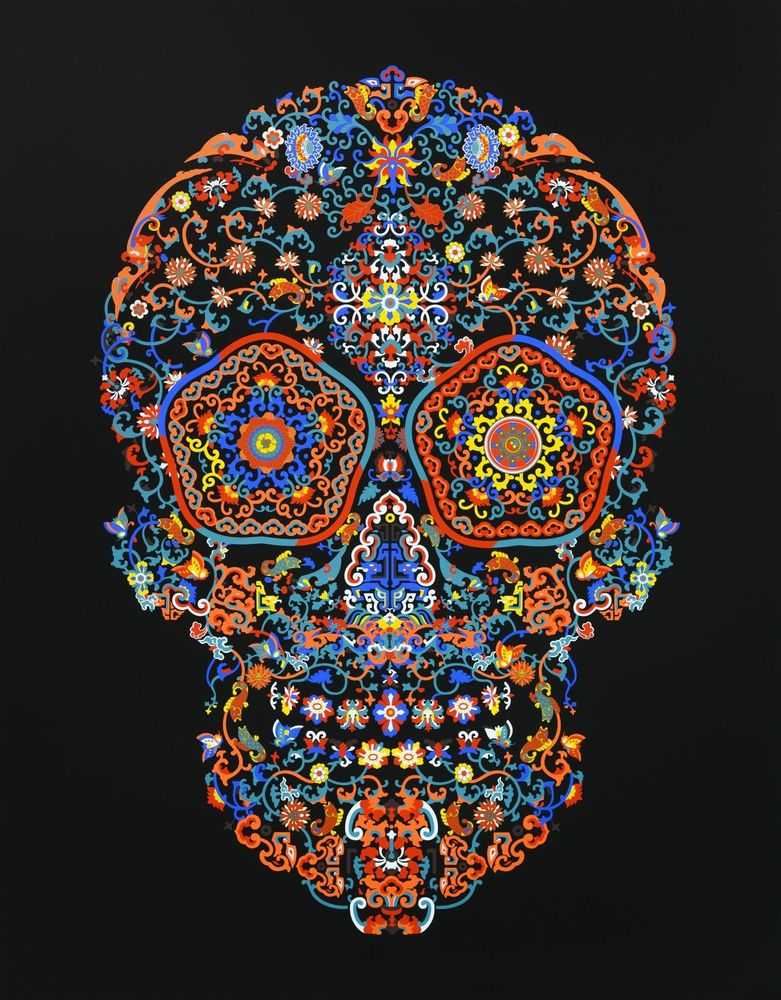 Jacky Tsai, ‘Cloisonné Skull’, 14-04-2018, Print, 8 colour screenprint with 24-carat gold leaf, Eyestorm, Numbered