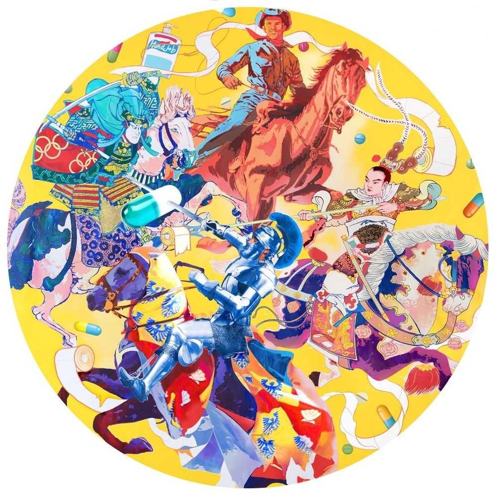 Jacky Tsai, ‘Four Horses’, 2022, Print, 17 colour screenprint on Somerset paper with phosphorescent ink and torn edges, Self-released, Numbered