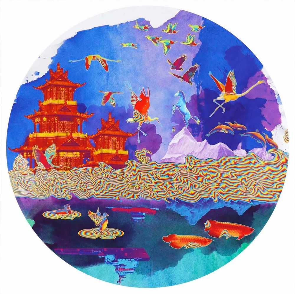 Jacky Tsai, ‘Petrol Rainbow (Shanghai Tang Series)’, 30-05-2014, Print, Archival print with 6 colour screenprint overlay on Somerset Satin 330gsm paper, Eyestorm, Numbered