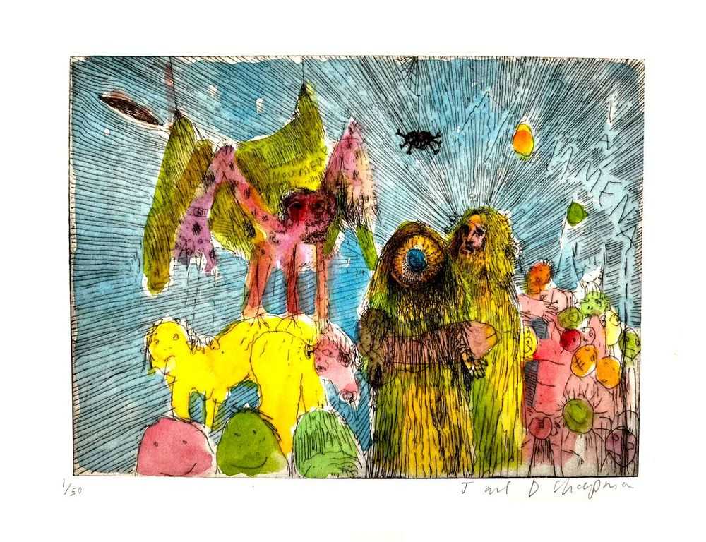 Jake & Dinos Chapman, ‘The Unmentionable’, 2022, Print, Hand watercolour on digital print on Colorplan White Frost 350gsm paper, Heimlich Productions, Numbered, Handfinished