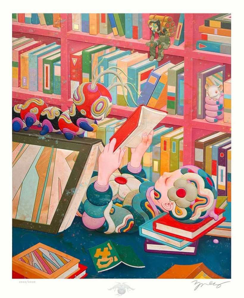 James Jean, ‘Bibliophile II’, 2025, Print, Intricate foil detailing, Sculptural glass-like details and enhancements, null, Numbered
