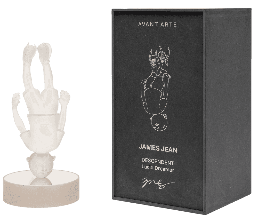 James Jean, ‘Descendent - Lucid Dreamer’, 2023, Sculpture, Frosted resin sculpture with a mirrored glass and resin base., Avant Arte, Numbered