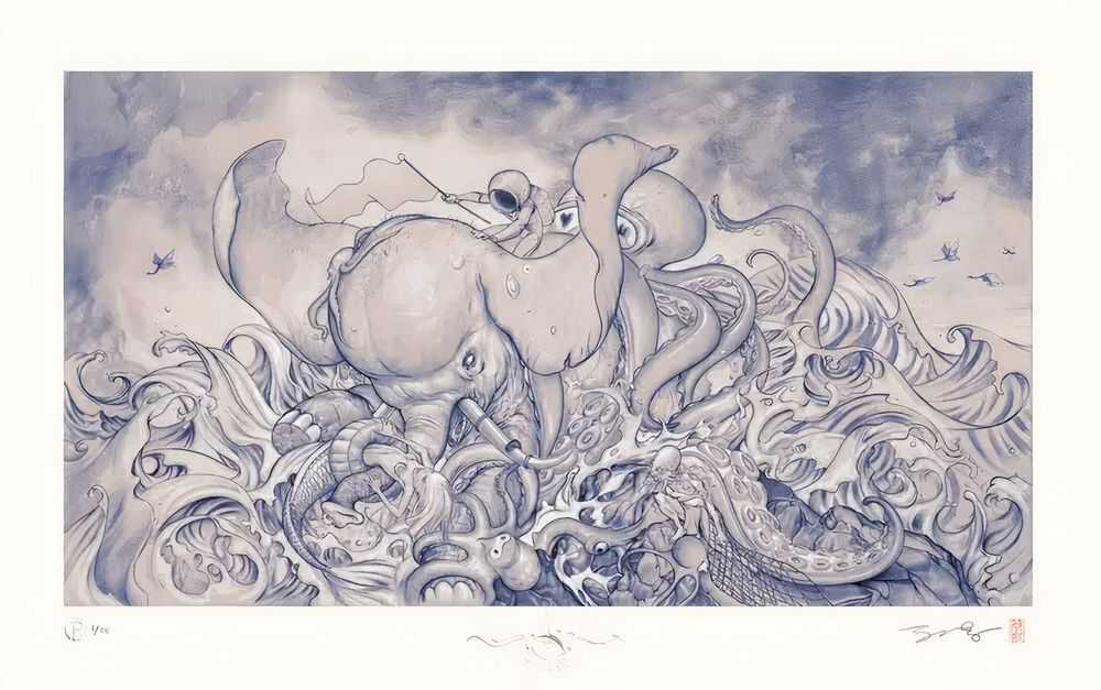 James Jean, ‘Dive’, 17-02-2010, Print, 2 colour intaglio print on Rives Heavyweight paper, Pressure Printing, Numbered