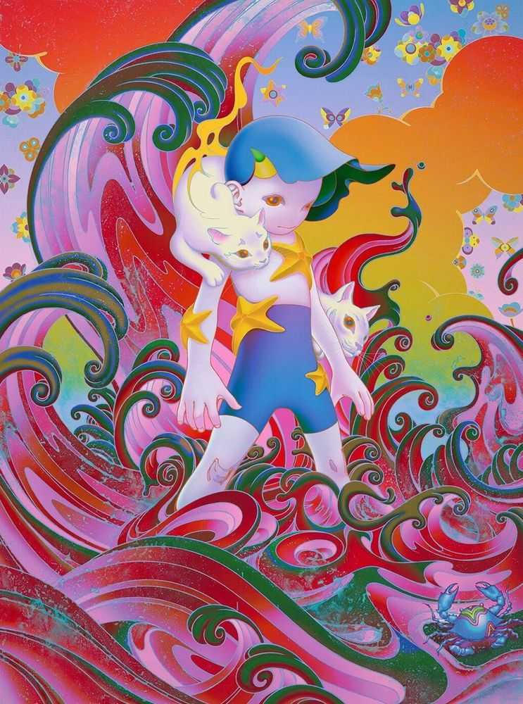 James Jean, ‘Meowtide (BTS Seven Phases)’, 2021, Print, Pigment ink on 100% cotton rag paper, Self-released, Numbered