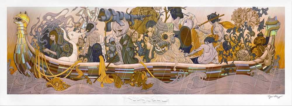 James Jean, ‘Passage (The Golden Passage)’, 30-07-2020, Print, The print has 13 different metallic colours applied with a bespoke proprietary chine collé technique, Avant Arte, Numbered