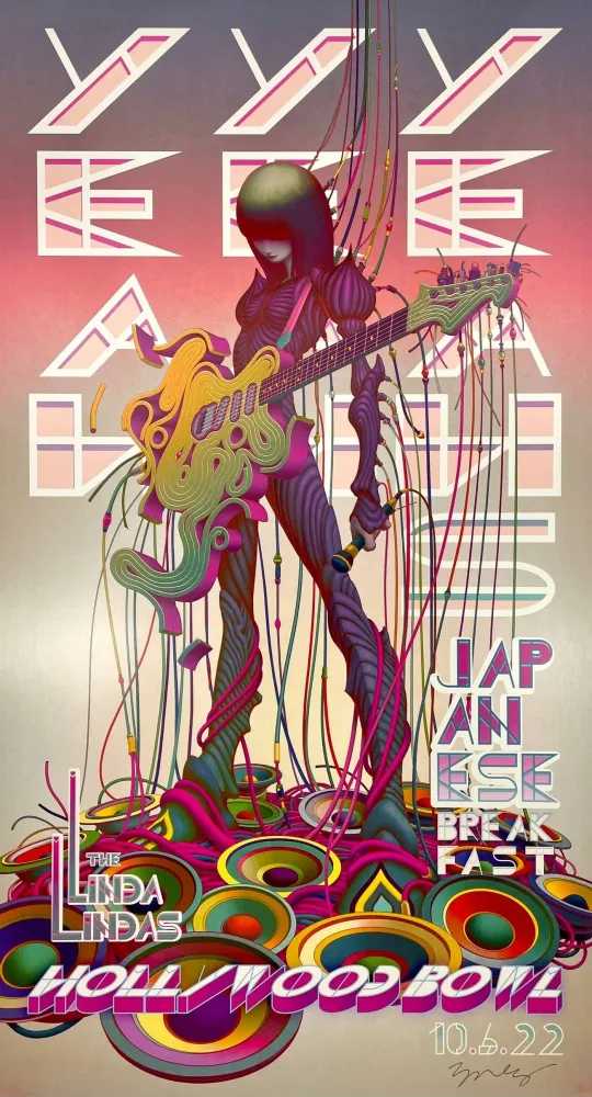 James Jean, ‘Yeah Yeah Yeahs Hollywood Bowl 2022’, 2022, Print, Full-bleed offset lithograph on heavy satin-finish paper., null, 