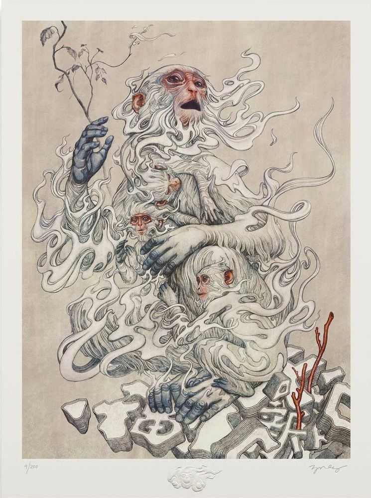 James Jean, ‘Year Of The Monkey’, 26-01-2016, Print, Pigment print on archival 310gsm 100% cotton rag paper with archival pigment based ink, Self-released, Numbered