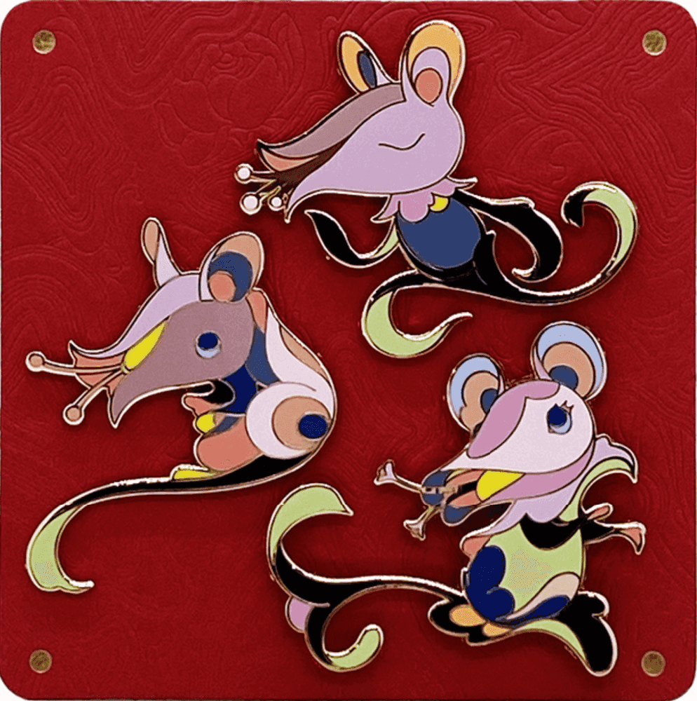 James Jean, ‘Year of the Rat (Pin Set)’, 2019, Collectible, Polished brass body and detailing on enamel pin set with deluxe brass clutches on screenprinted card. 9 enamel colours, metallic foil accents., Self-released, 