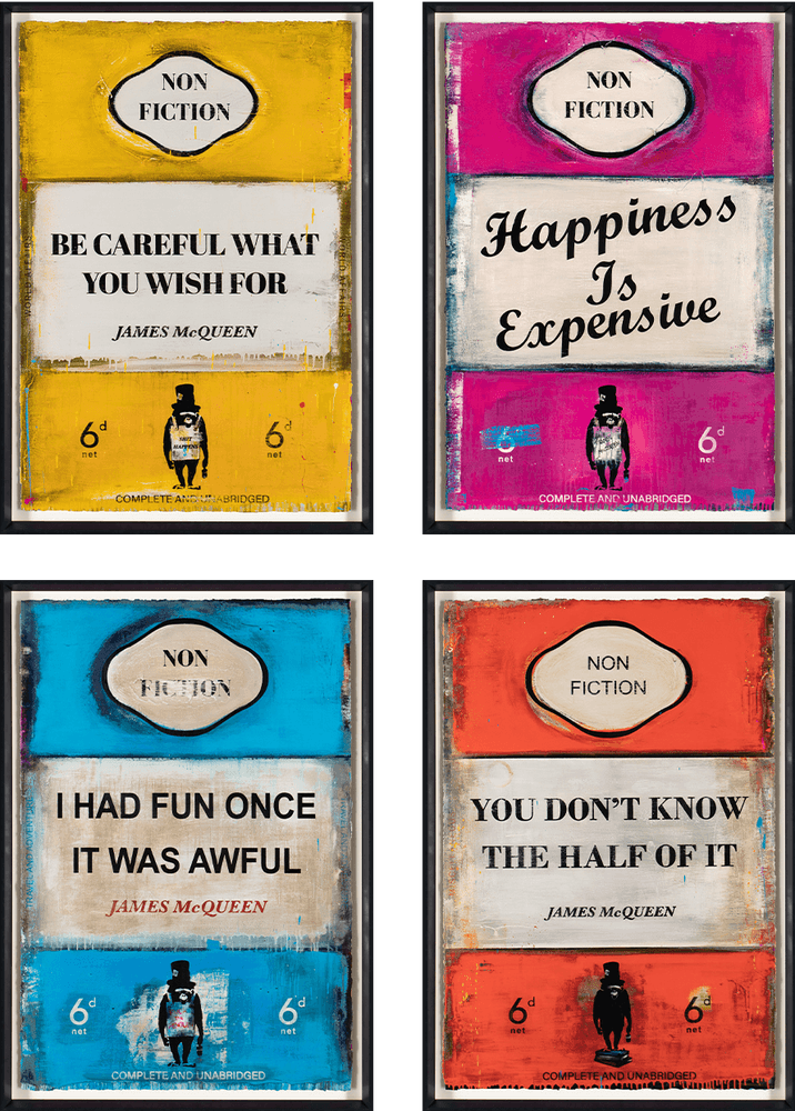 James McQueen, ‘Non-Fiction (2022) - Framed Set of Four’, 2022, Print, Set of 4 mixed media, archival pigment and silkscreen on 410gsm Somerset Satin paper, Castle Fine Art , Numbered, Framed