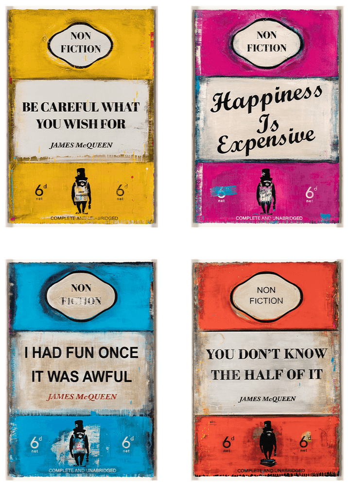James McQueen, ‘Non-Fiction (2022) - Unframed Set of Four’, 2022, Print, Set of 4 mixed media, archival pigment and silkscreen on 410gsm Somerset Satin paper, Castle Fine Art , Numbered
